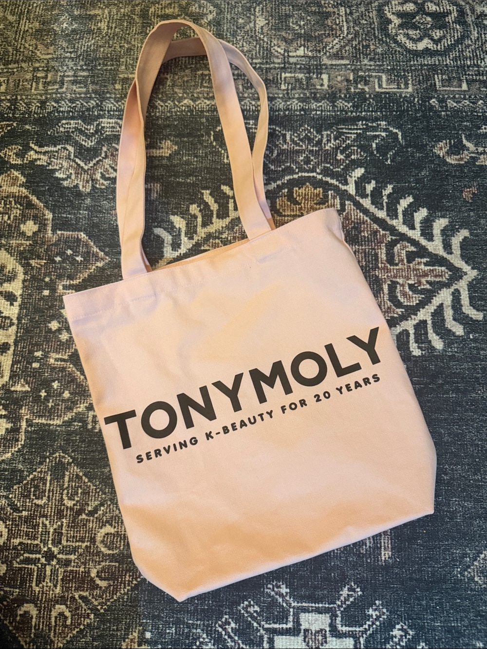 TONYMOLY Pink Canvas Logo Tote Bag